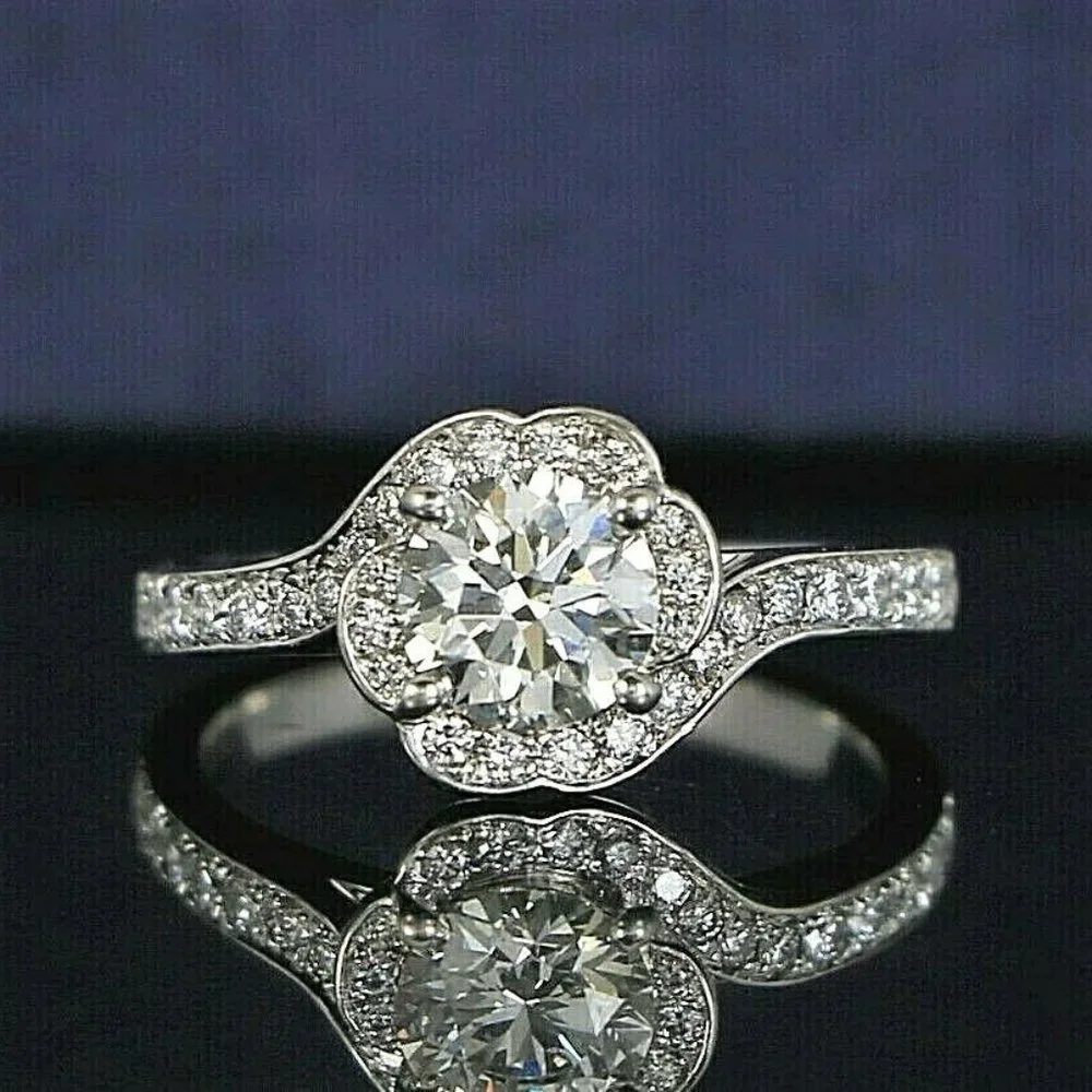 16867 Hearts On Fire 18K White Gold 0.79ct VS2 Round Diamond Engagement Ring - Picture 7 of 10